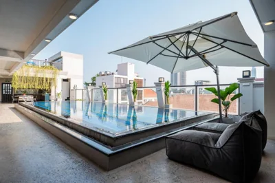 Four-Bedroom Apartment with Pool View — Elegant 4BR Duplex with Pool Access in Thao Dien Raymond Holm